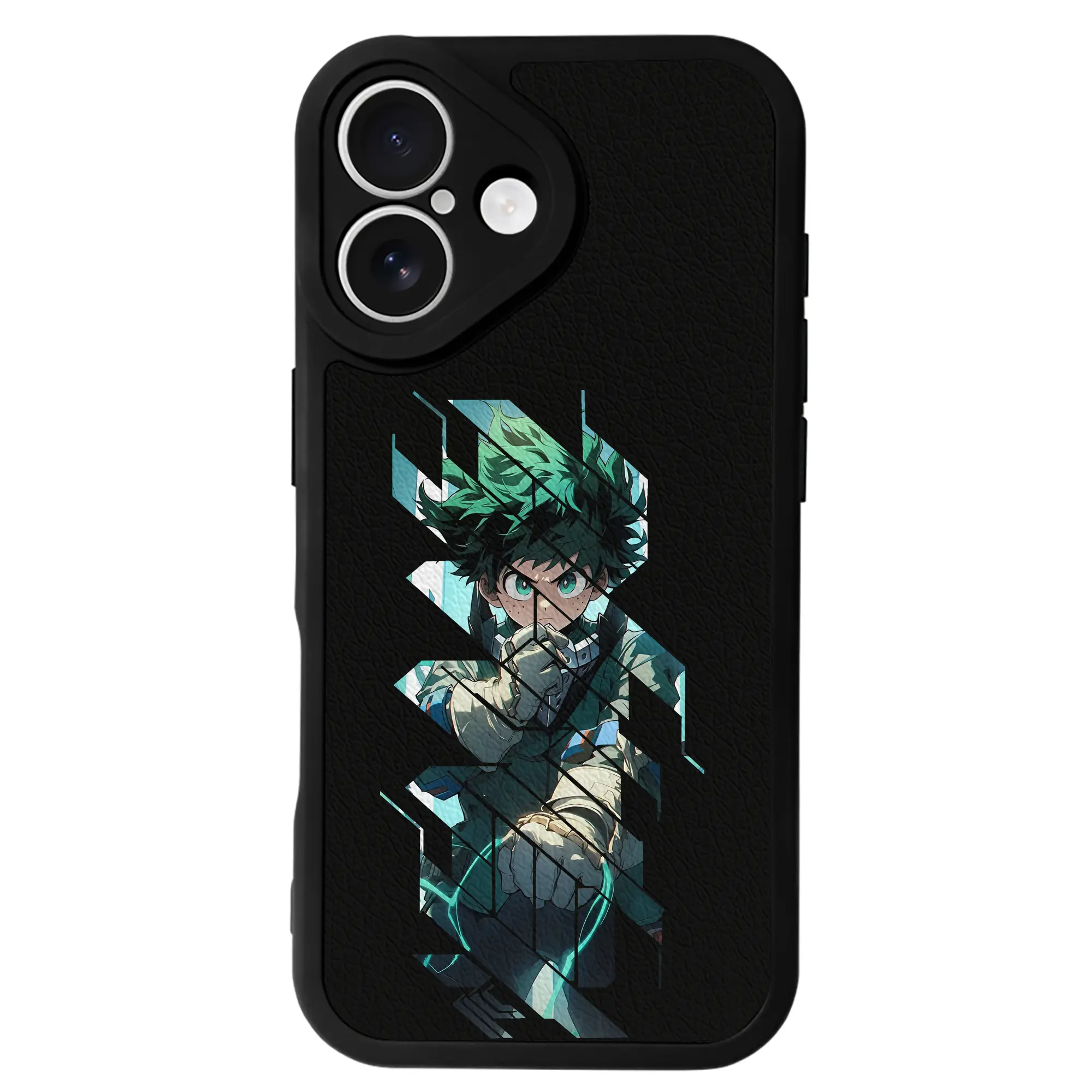 僕のヒーローアカデミア グッズ,緑谷出久 - IPhone 16シリーズ対応 ・ シリコンスマホケース ・ レザー調 ・ 高精度フィット ・ 耐衝撃 ・ ワイヤレス充電対応 ・ 精密カット